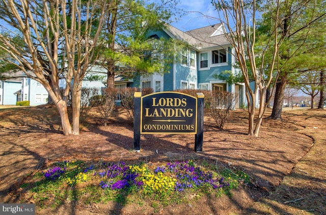 view of community sign