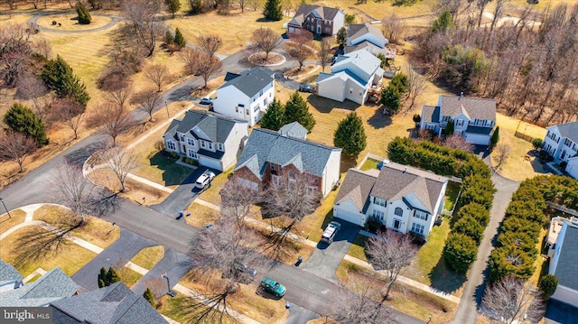 bird's eye view featuring a residential view