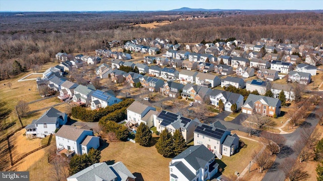 aerial view with a residential view