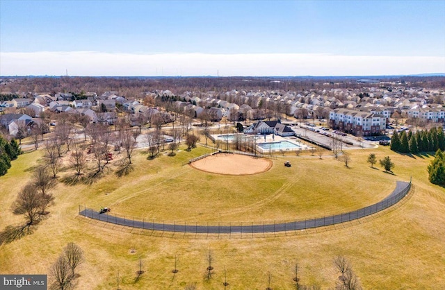 bird's eye view featuring a residential view