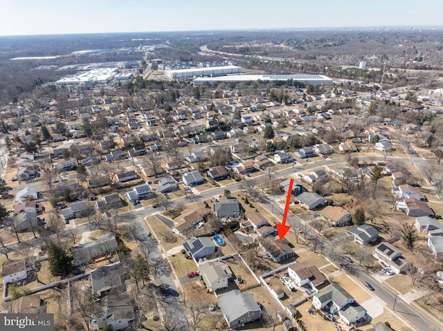 aerial view featuring a residential view