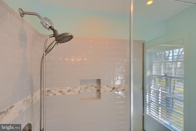 room details with a tile shower