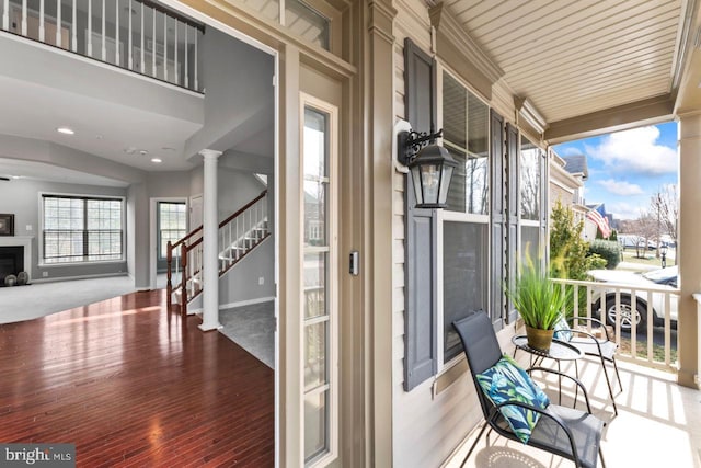 balcony with covered porch