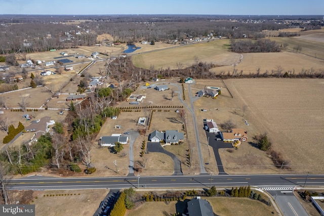 bird's eye view featuring a rural view