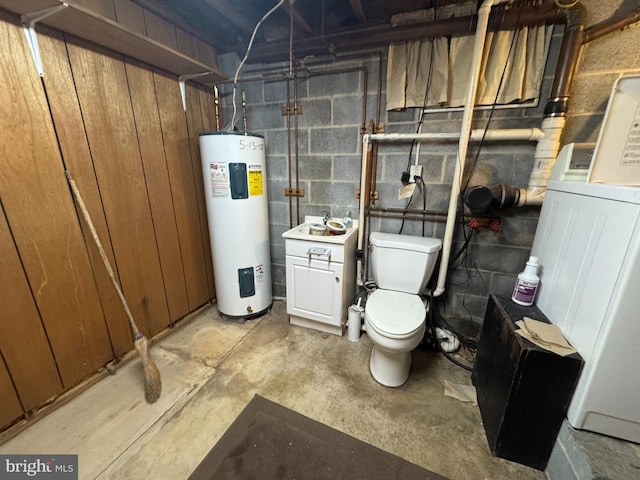 utilities featuring washer / clothes dryer and electric water heater