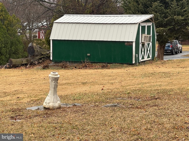 view of shed with cooling unit