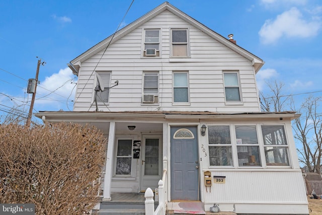 view of front of home featuring covered porch