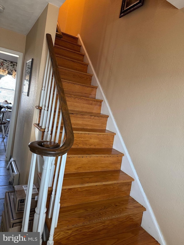 stairs with baseboards