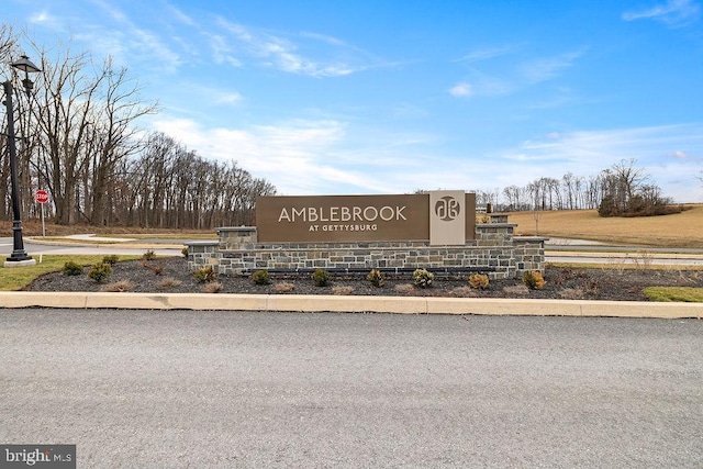 view of community sign