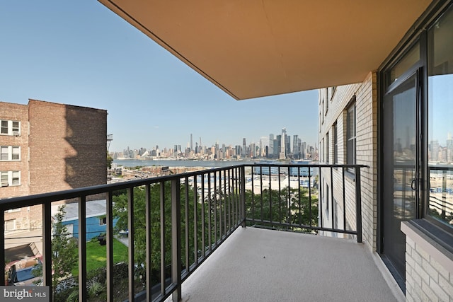 balcony featuring a view of city