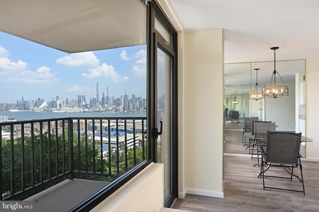 balcony featuring a city view