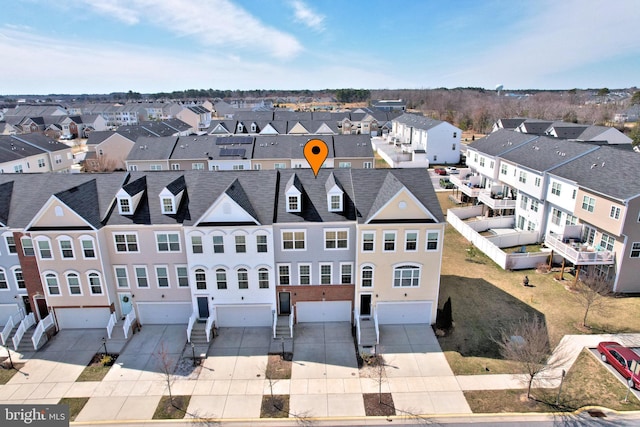 aerial view with a residential view