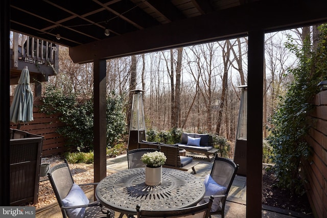 view of patio with outdoor dining space