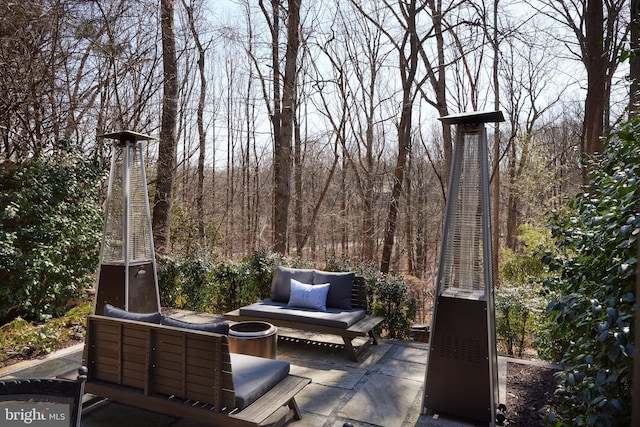 view of patio with an outdoor living space