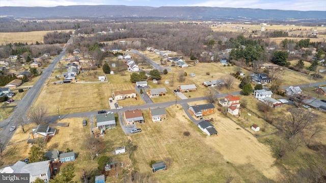 drone / aerial view with a mountain view