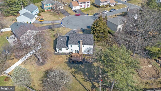 aerial view with a residential view