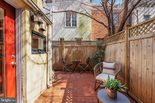 view of patio / terrace with a fenced backyard