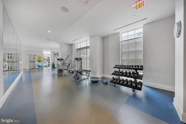 gym with baseboards