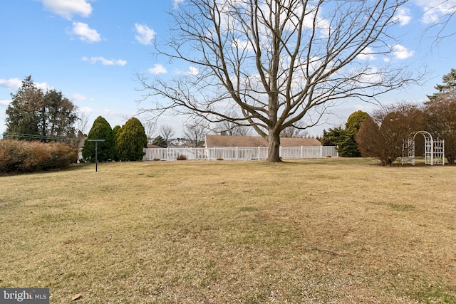 view of yard featuring fence