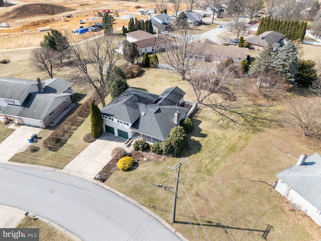 aerial view featuring a residential view