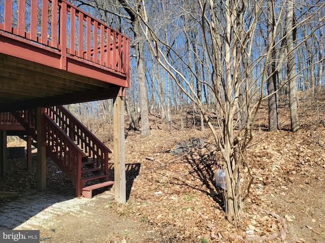 view of yard with stairway