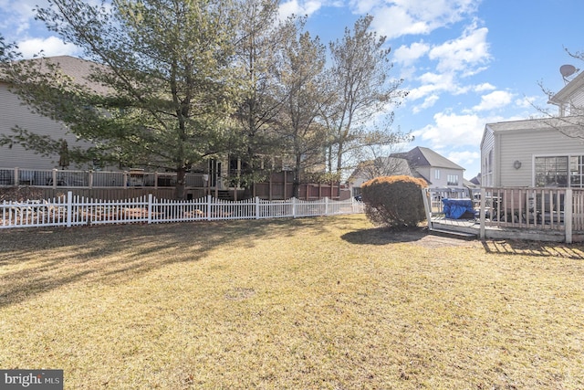 view of yard featuring fence