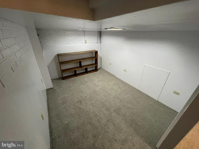 finished basement with carpet floors