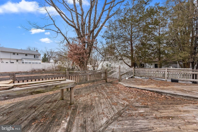 wooden deck featuring fence