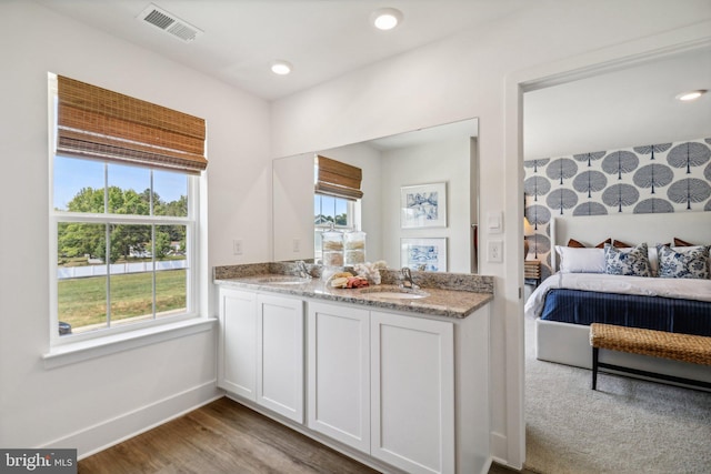 interior space featuring a healthy amount of sunlight, visible vents, and a sink