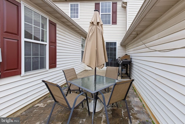 view of patio / terrace featuring outdoor dining space and area for grilling