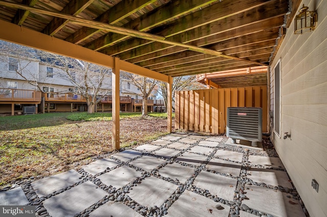 view of patio with central air condition unit