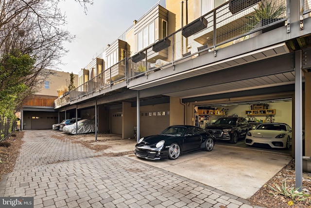 view of property featuring a garage