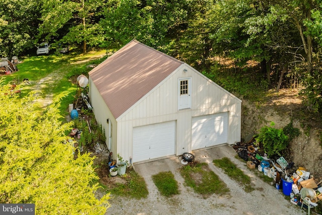 garage with driveway