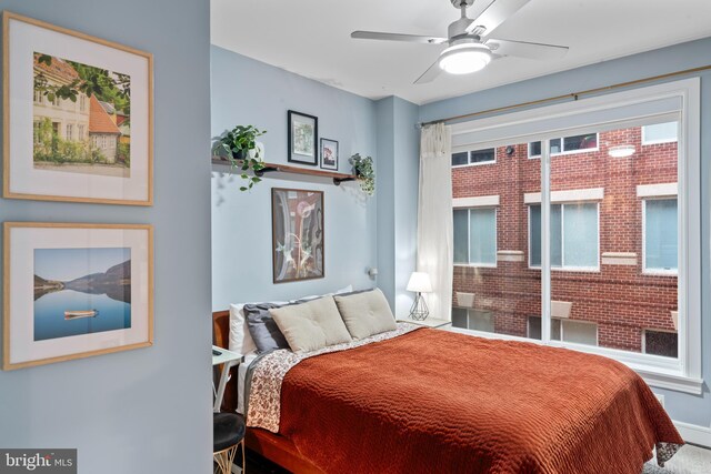 bedroom with ceiling fan