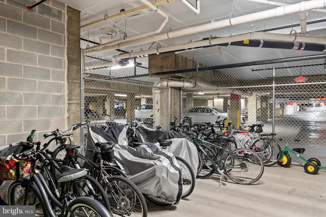 garage with bike storage