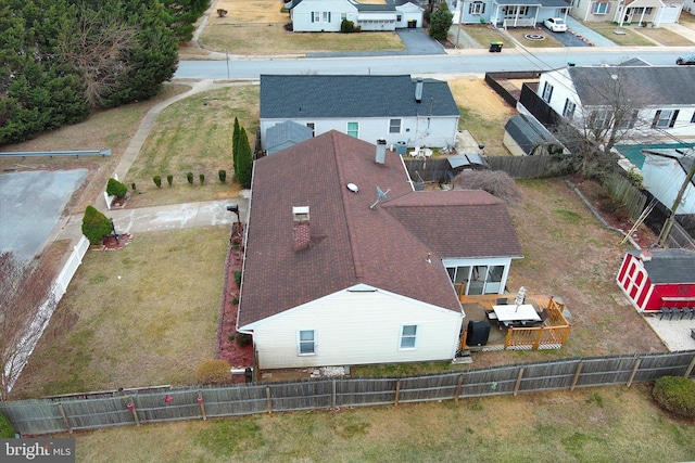 bird's eye view featuring a residential view