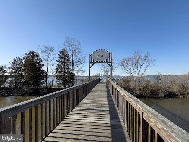 view of community featuring a water view