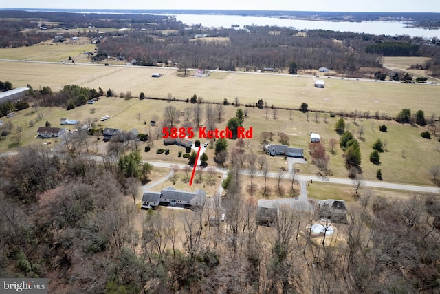 aerial view with a rural view