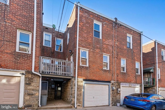 view of building exterior with a garage