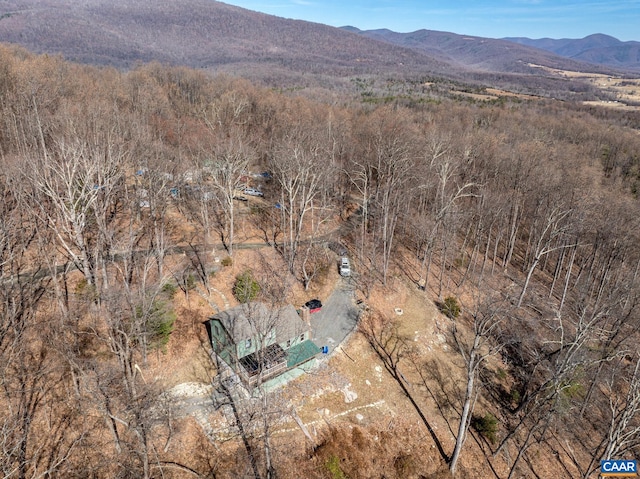 drone / aerial view with a mountain view