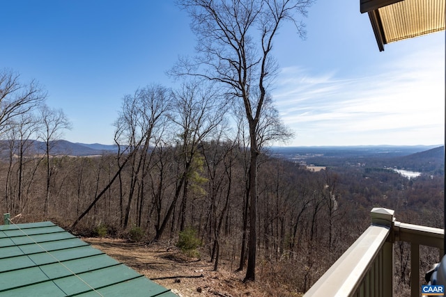 mountain view with a view of trees