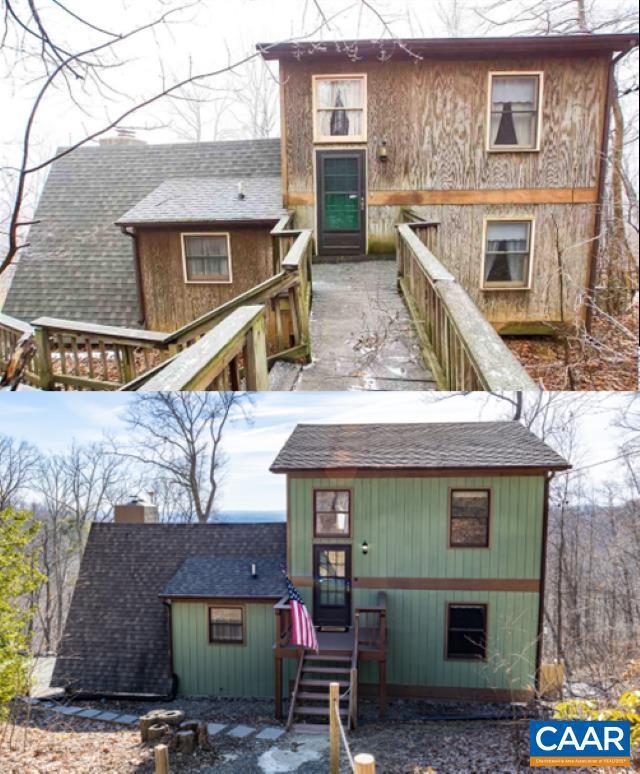 view of front of home featuring a shingled roof and a chimney