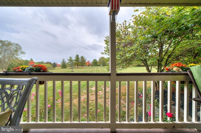 deck with a lawn