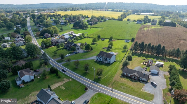 aerial view featuring a rural view