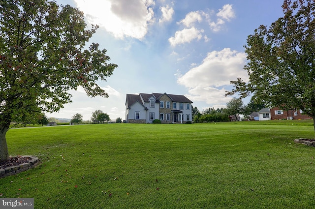 view of grassy yard