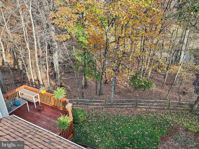 wooden deck featuring fence