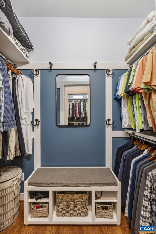 spacious closet featuring wood finished floors