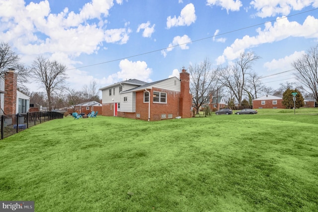 view of yard with fence