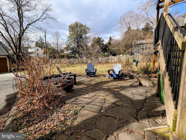 view of patio featuring a fenced backyard