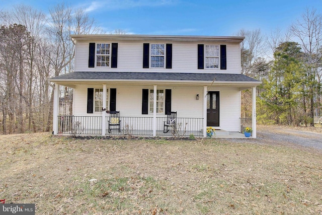 view of front of property with covered porch